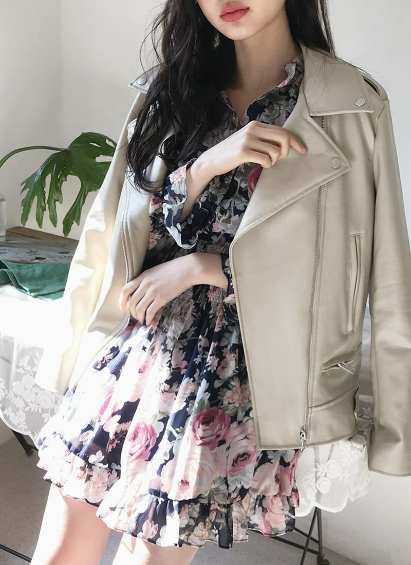 レザーライクライダースジャケット・全3色