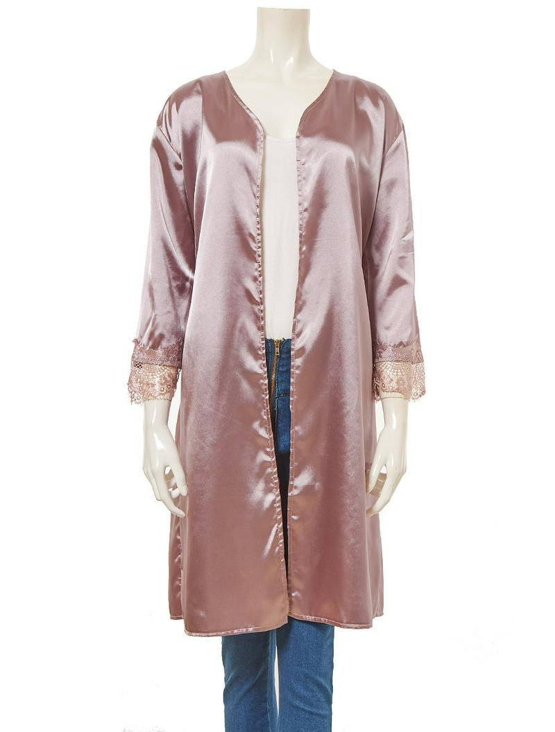 レースドッキングサテンガウン