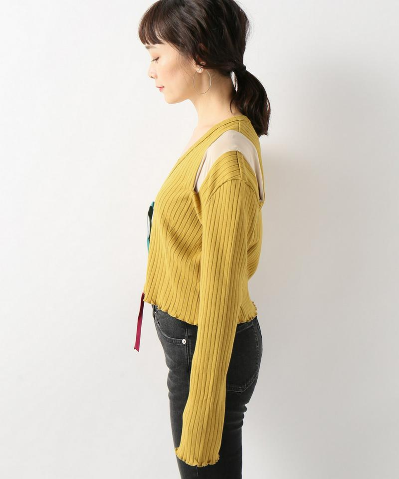 NAIFE Slashed shoulder cardigan