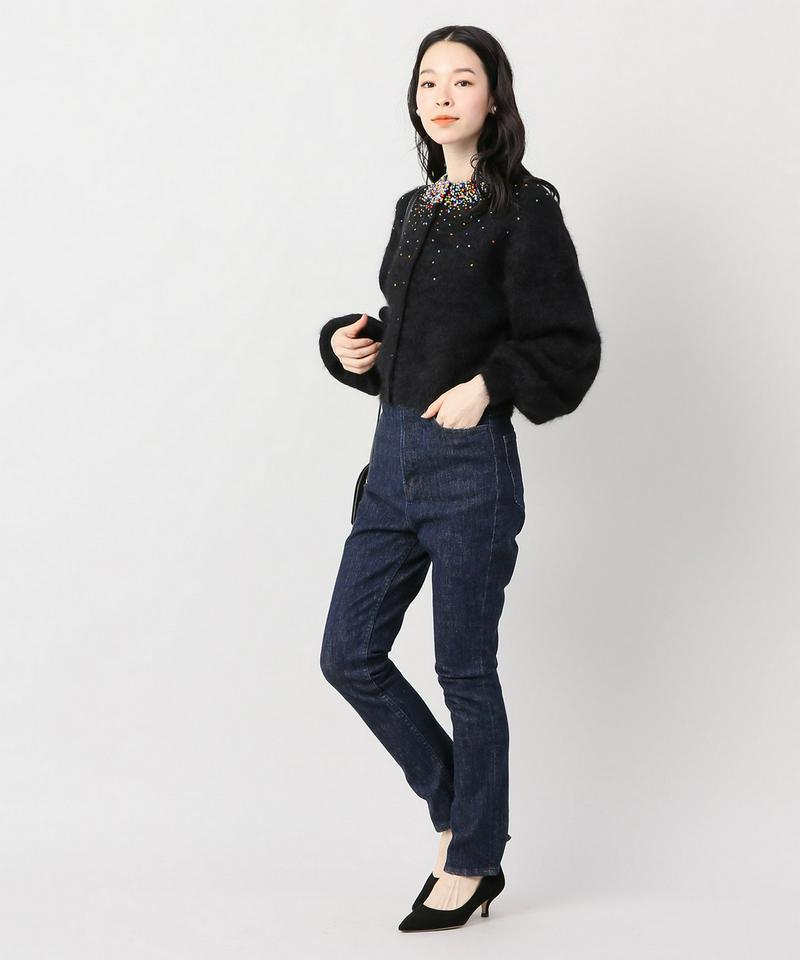 IENA LA BOUCLE アンゴラ混ビーズ刺繍カーディガン