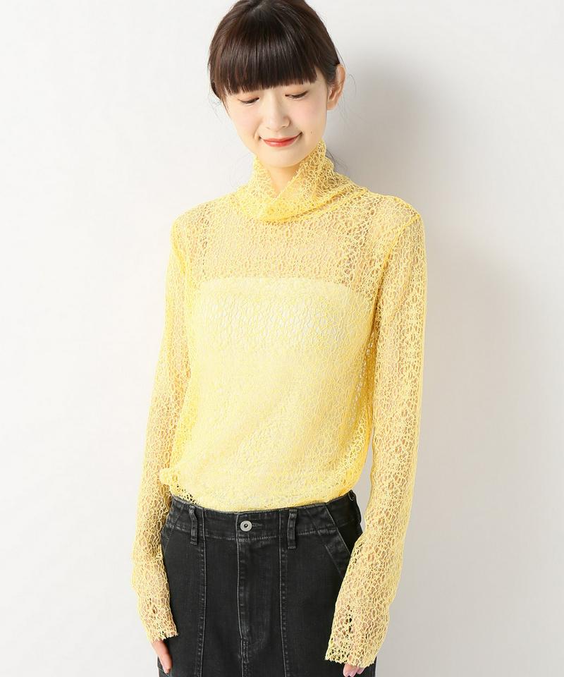 レーヨンナイロンレース ハイネックプルオーバー