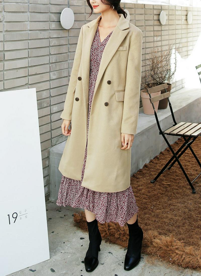 ★HAPPYPRICE10%★ ロングダブルボタンコート・全3色