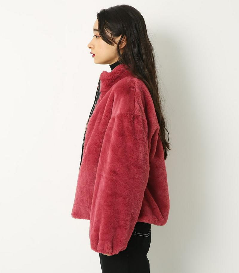 COLOR ECO FUR ZIP COAT