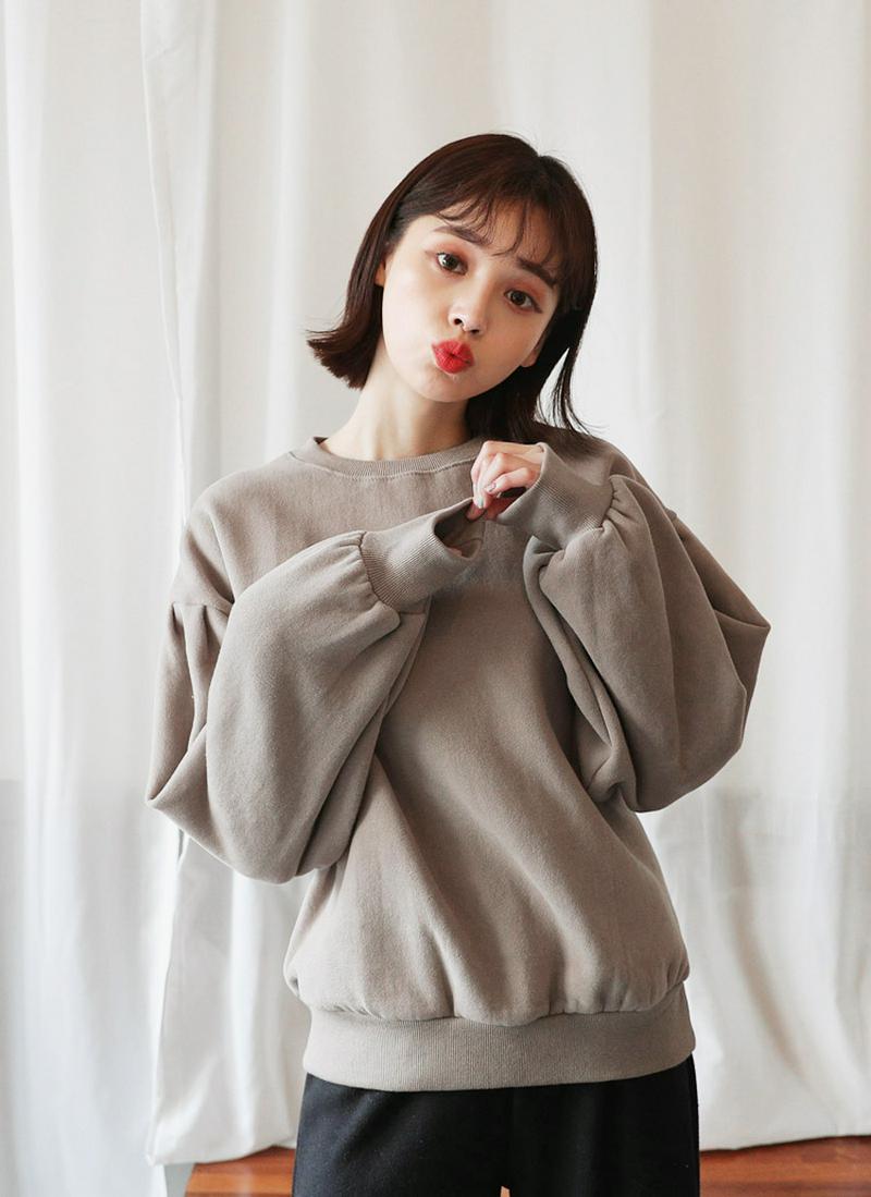裏起毛パフスリーブスウェット・全3色