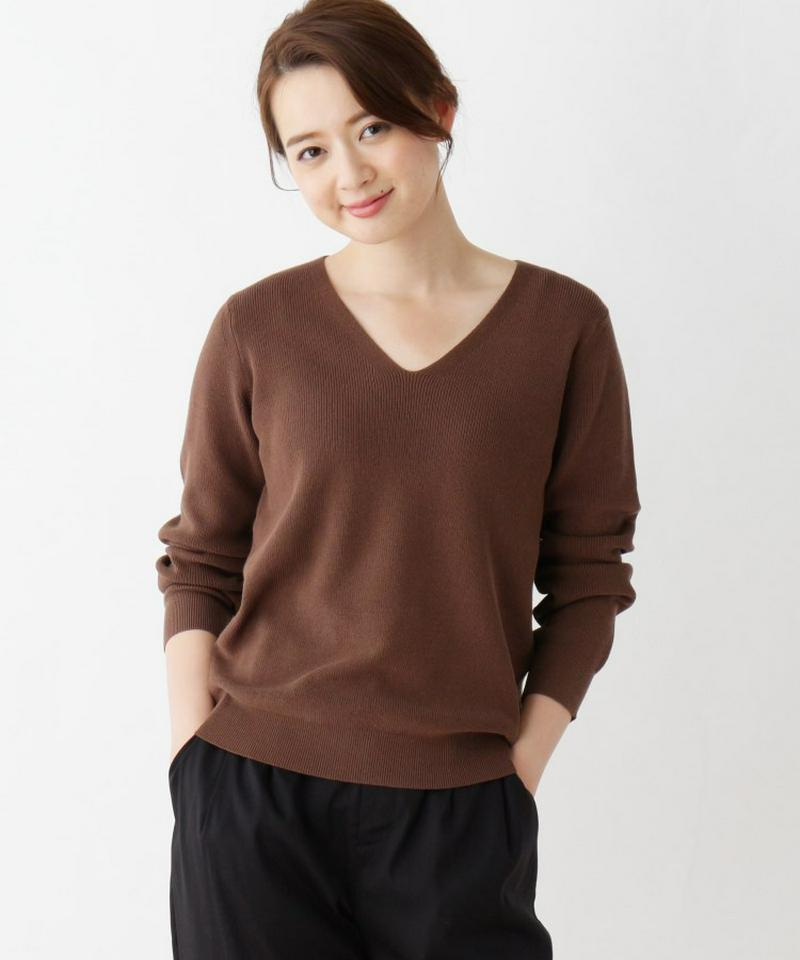 【洗える・42(LL)WEB限定サイズ】コンパクトVネックプルオーバー