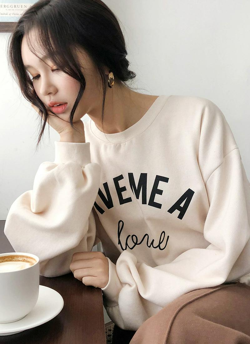 裏起毛GIVE ME A Loveスウェット・全4色