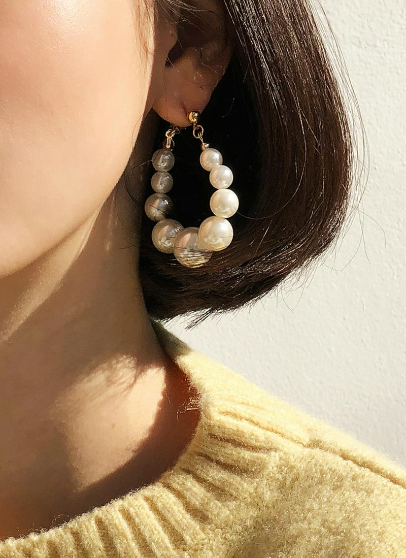 パールフープピアス・全1色