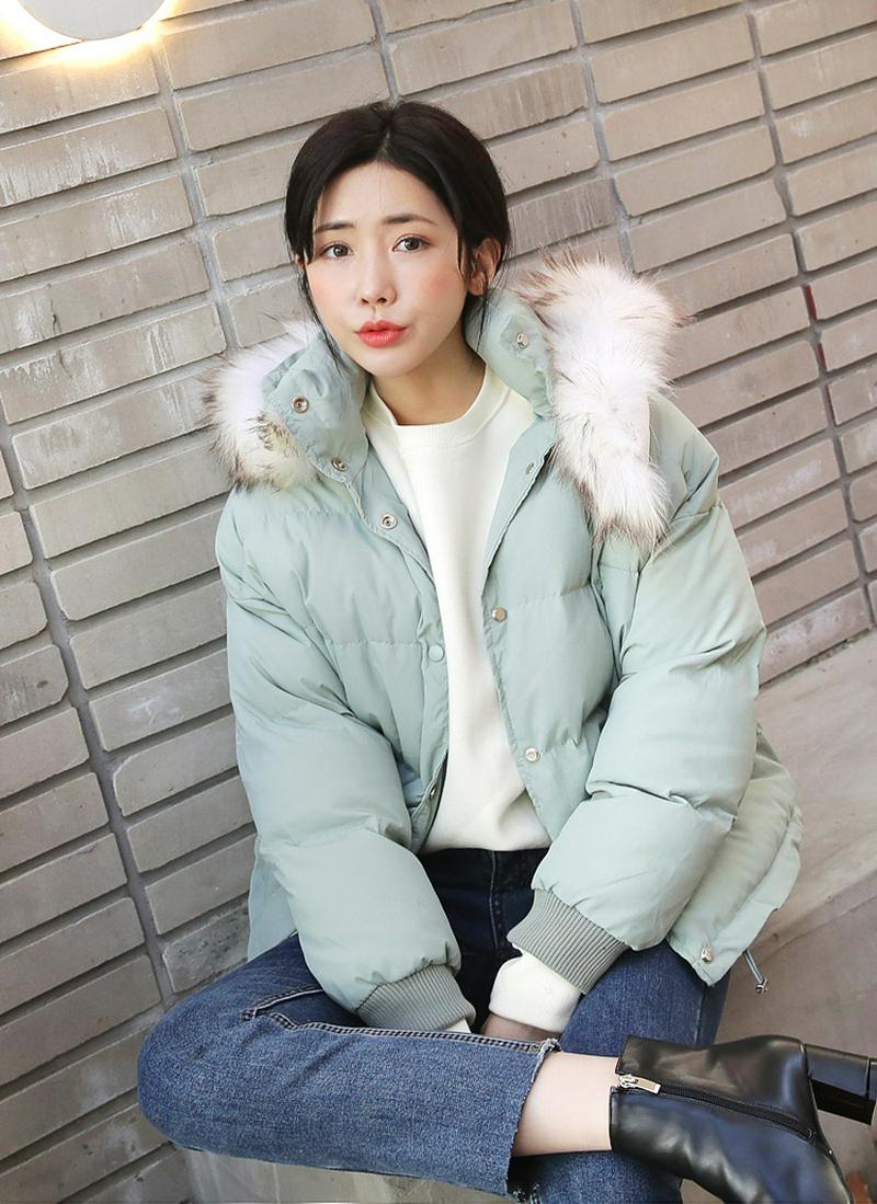 ファーフード中綿ショートジャケット・全3色