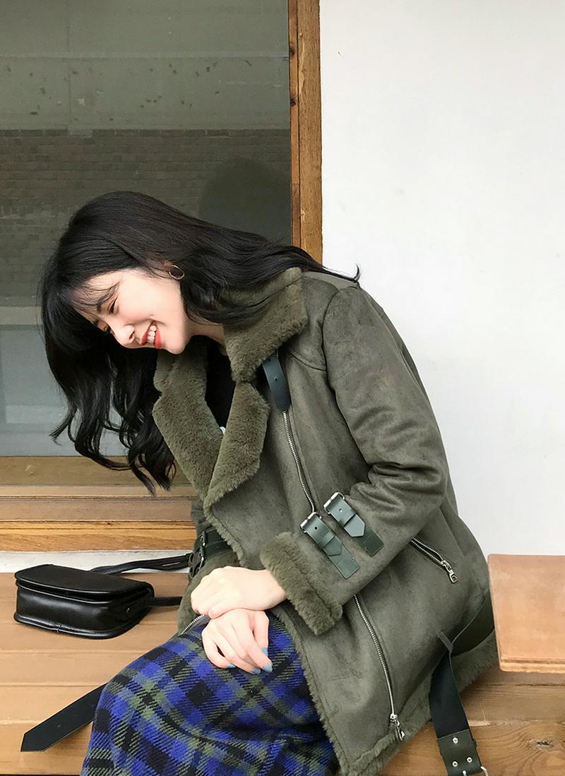 ベルトポイントフェイクムートンジャケット・全4色