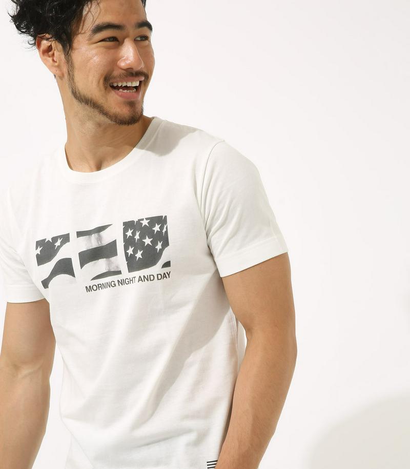 【MEN'S】星条旗インクジェットクルーネック半袖Ｔ