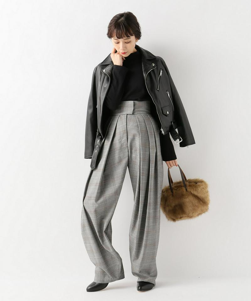 【MAISON FLANEUR / メゾンフランネウール】ハイウエストチェックパンツ
