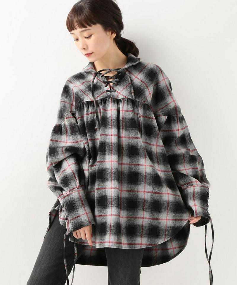 【AIE/エーアイイー】String Shirt - Cotton Flannel Plaid:ブラウス