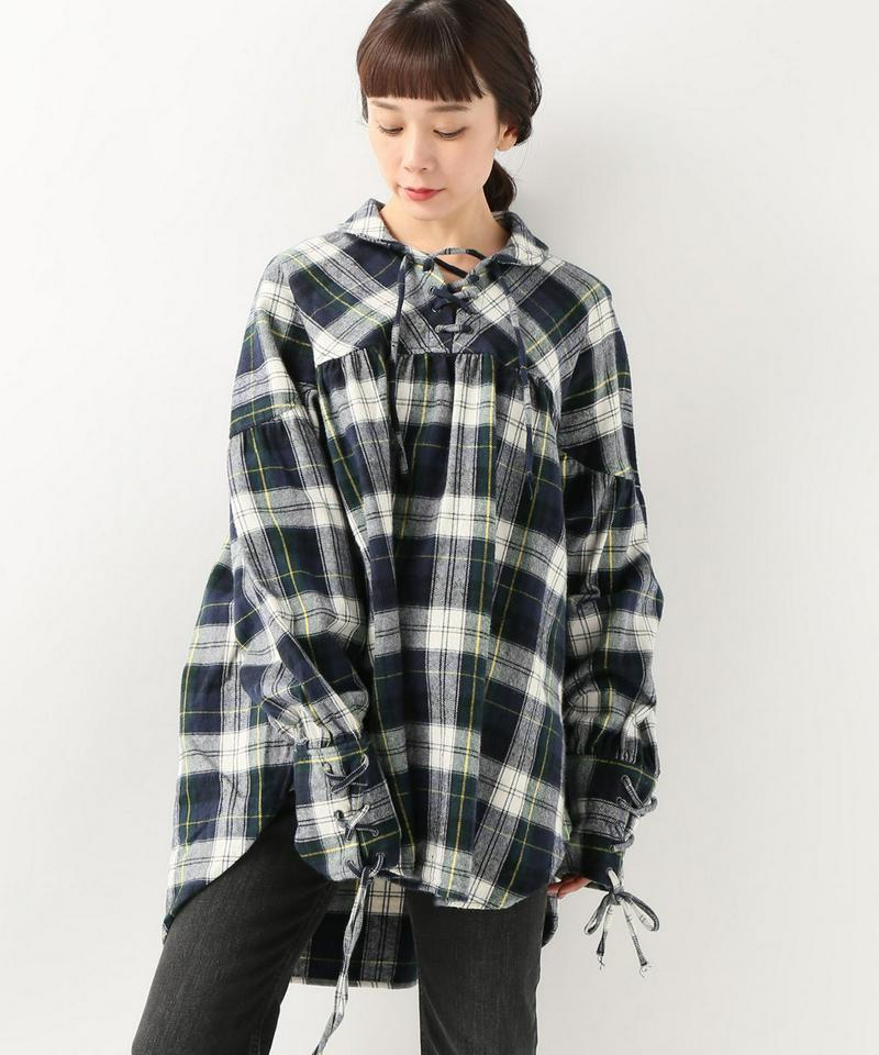 【AIE/エーアイイー】String Shirt - Cotton Flannel Plaid:ブラウス