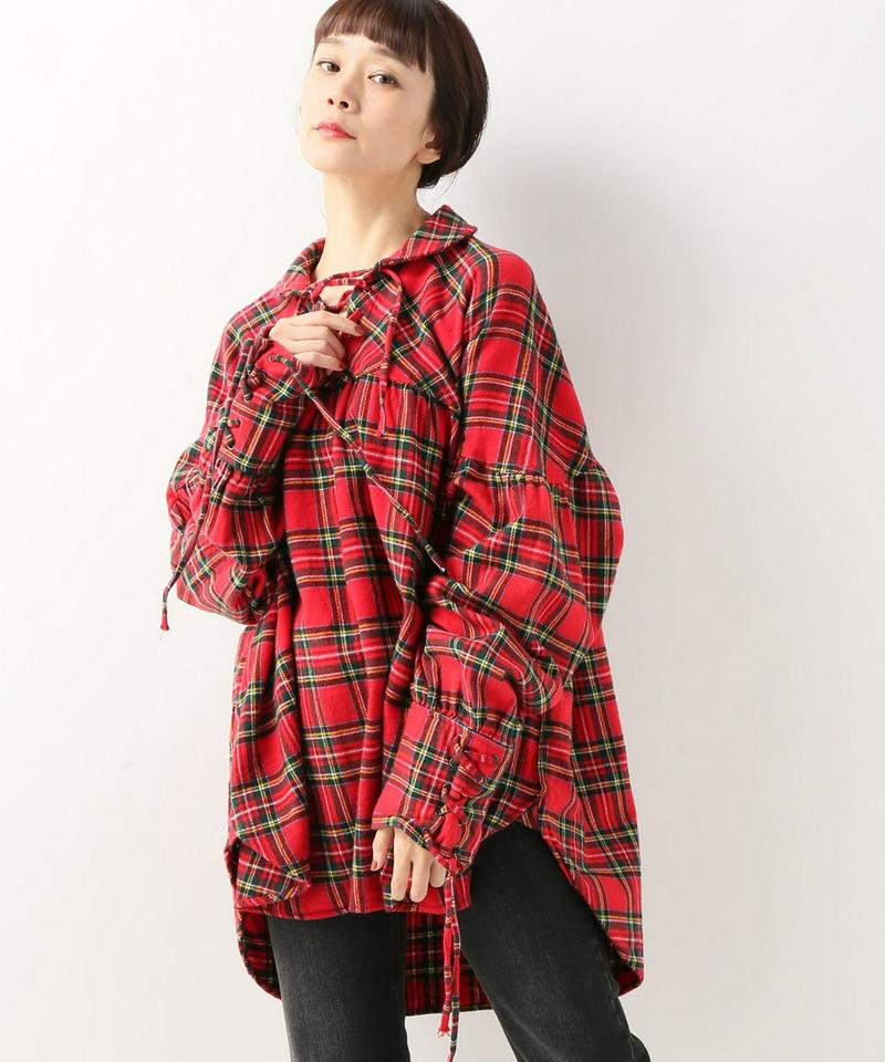 【AIE/エーアイイー】String Shirt - Cotton Flannel Plaid:ブラウス