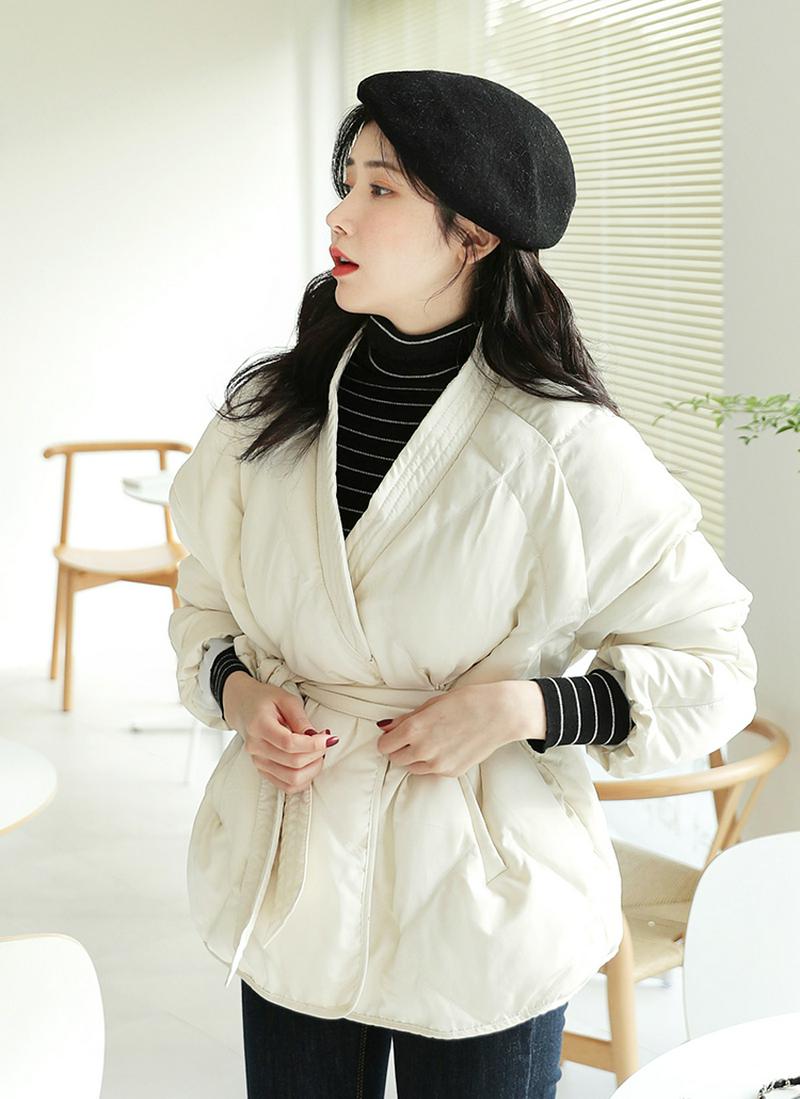 ストラップSETダイヤキルティング中綿ジャケット・全2色