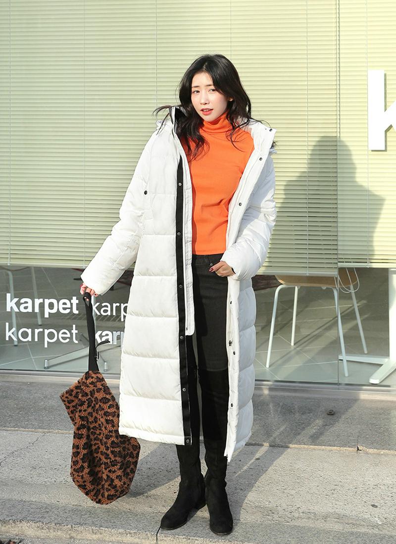 ロングフード中綿ジャケット・全2色