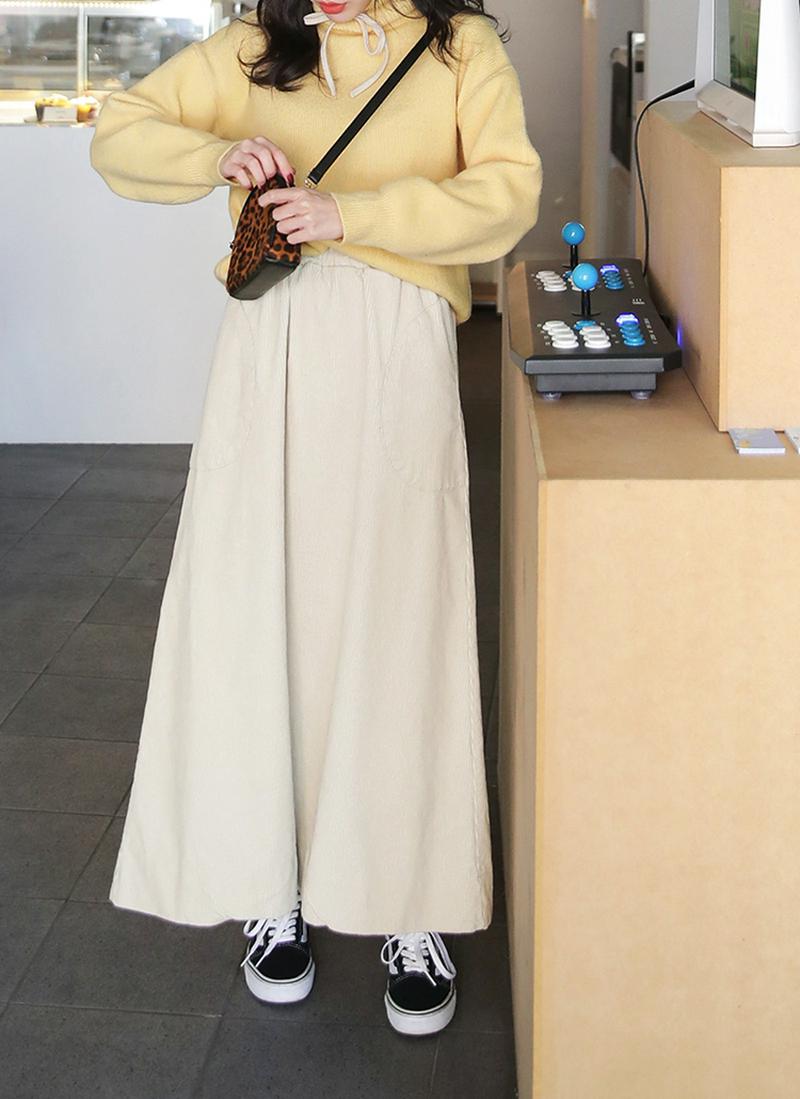 コーデュロイAラインロングスカート・全2色