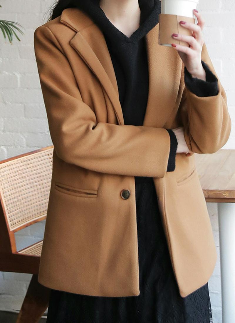 ウール混テーラードカラージャケット・全3色