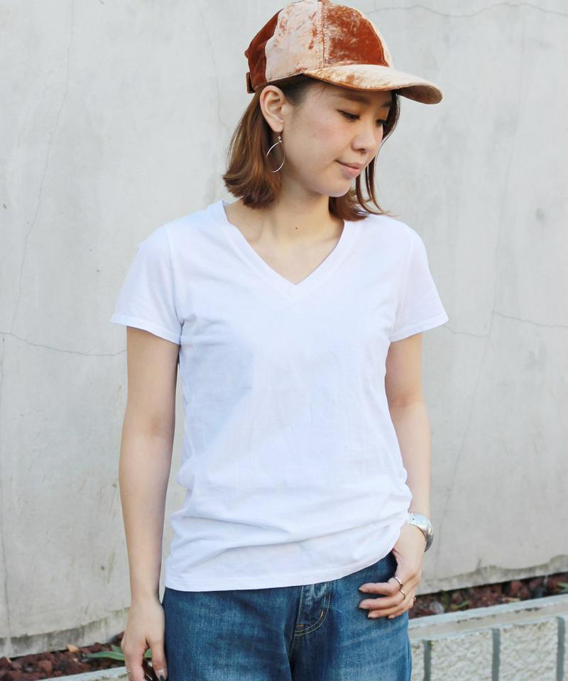 《追加》36/-USA 天竺 VネックショートスリーブTシャツ◆