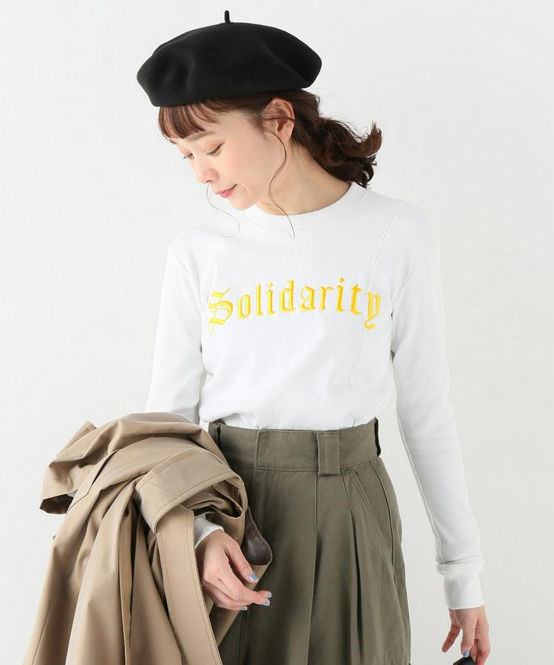 【ITCHY SCRATCHY PATCHY】ロングスリーブ刺繍トップス:ホワイト