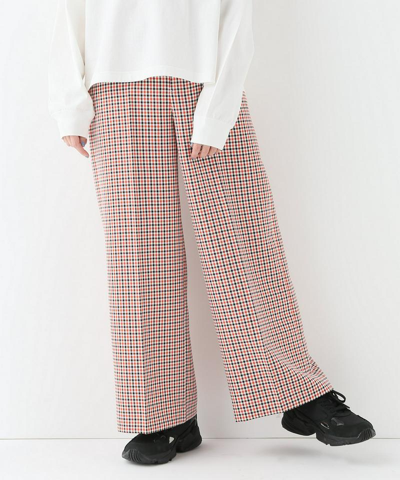 パペットチェックワイドパンツ