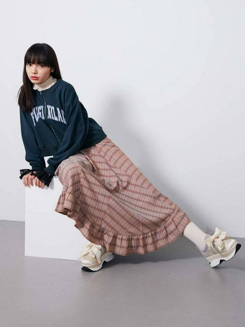 はるいろアシメチェックスカート