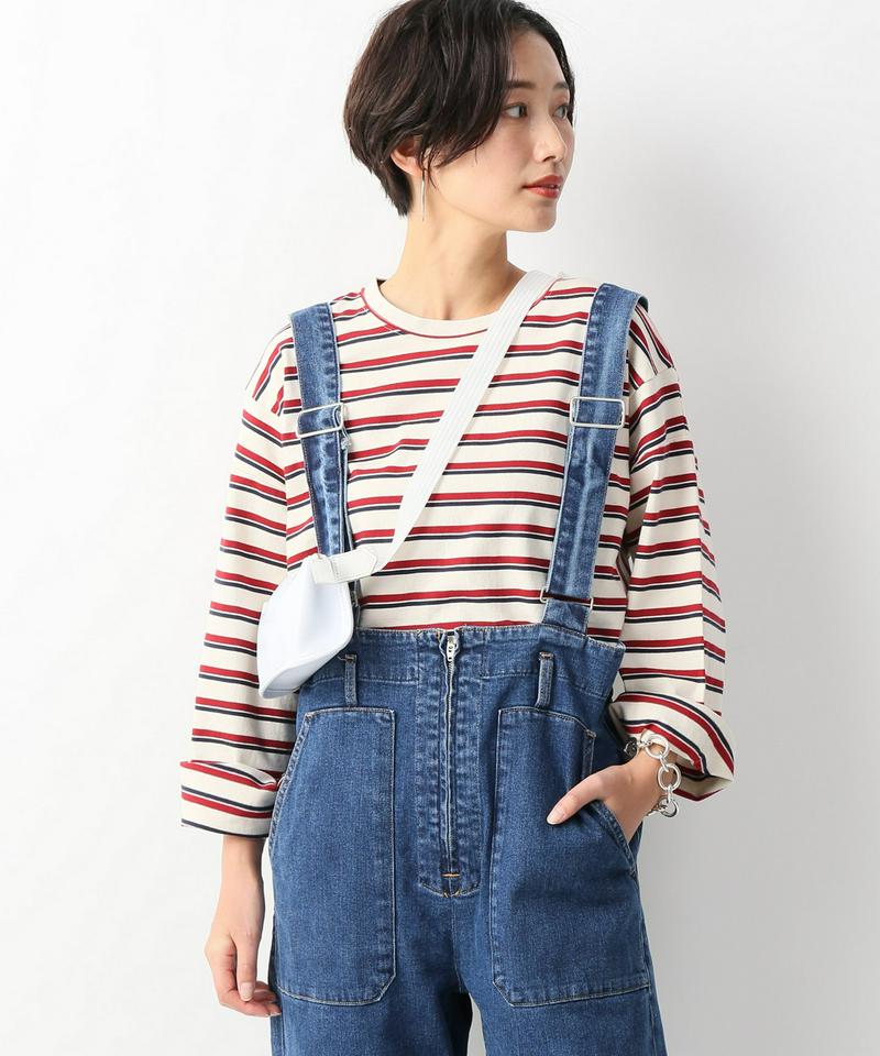 コットンボーダーワイドプルオーバー