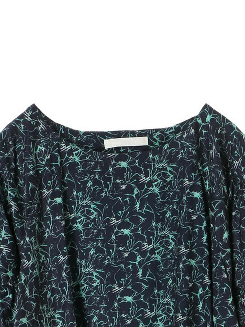 FURRYRATE 花柄シャーリングスリーブブラウス