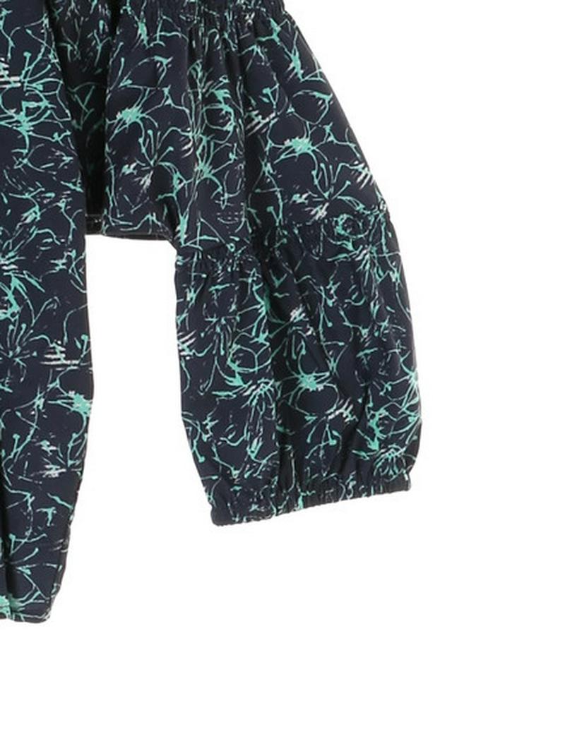 FURRYRATE 花柄シャーリングスリーブブラウス