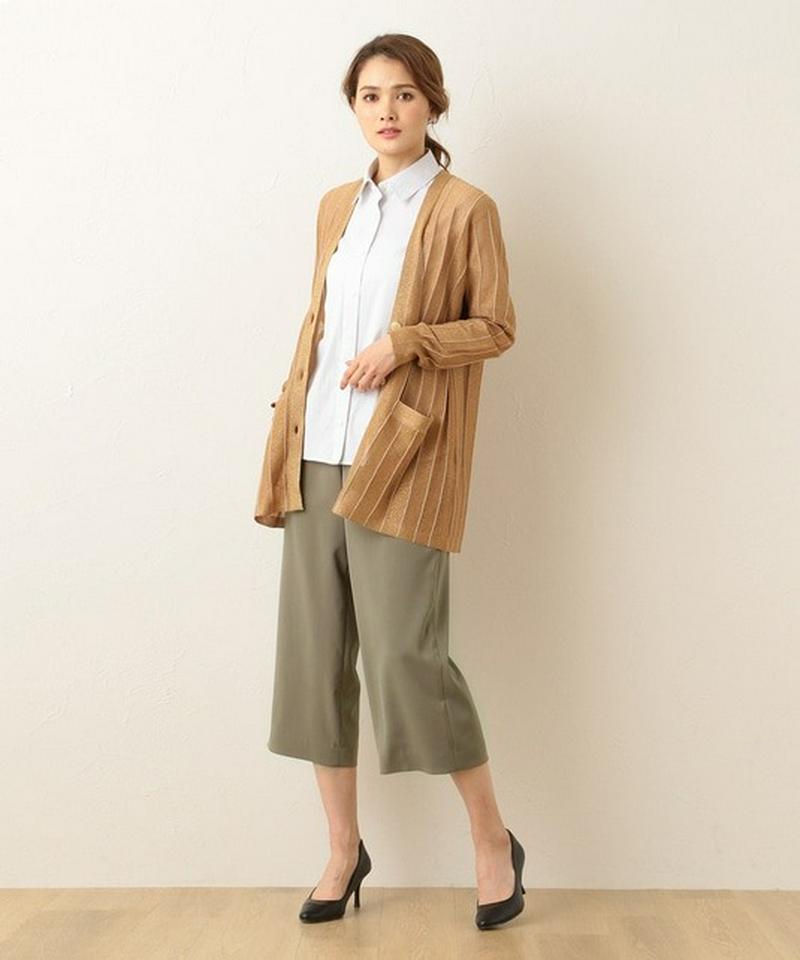 【洗える】ストレッチシャーティング ブラウス