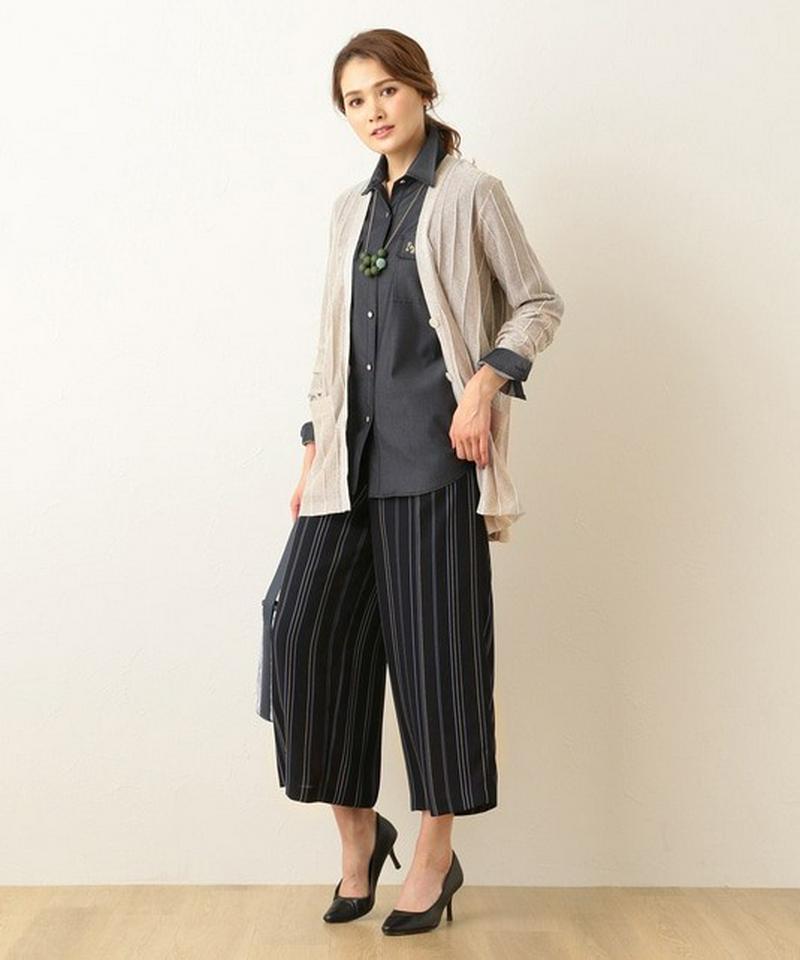 【洗える】ストレッチダンガリー シャツ