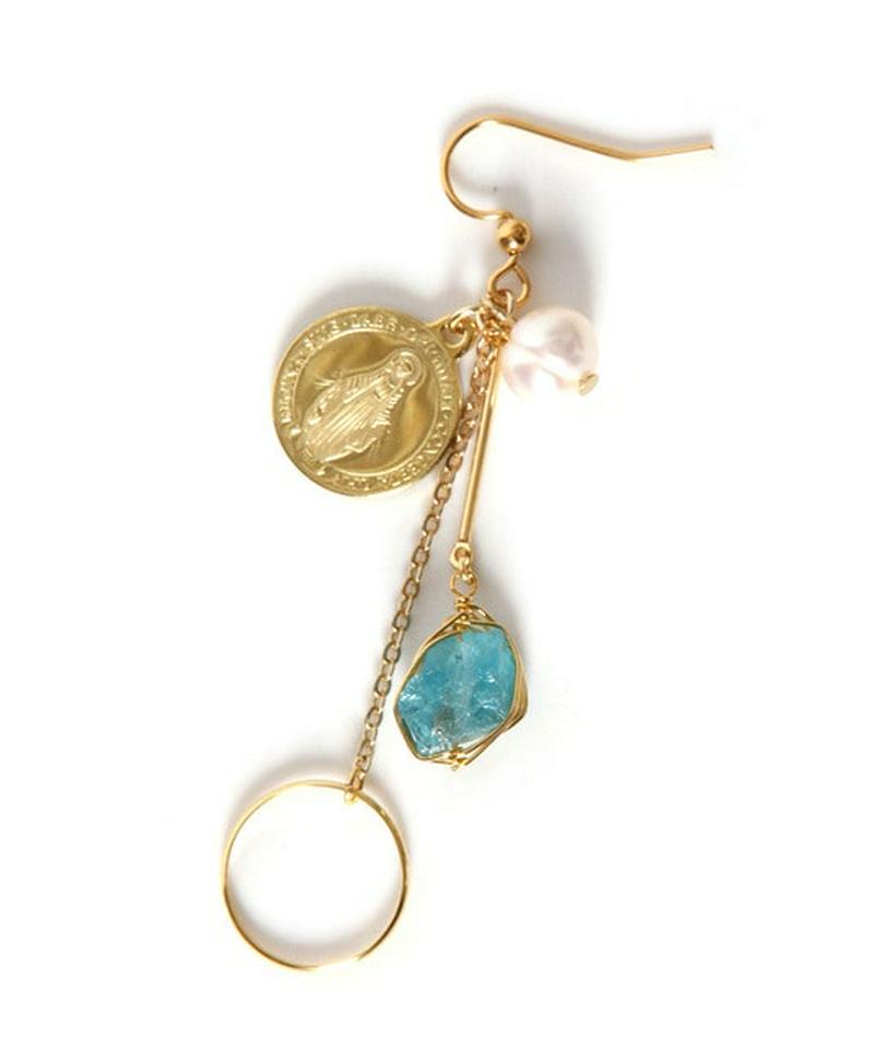 K14GF パールアパタイト×マリアコインピアス