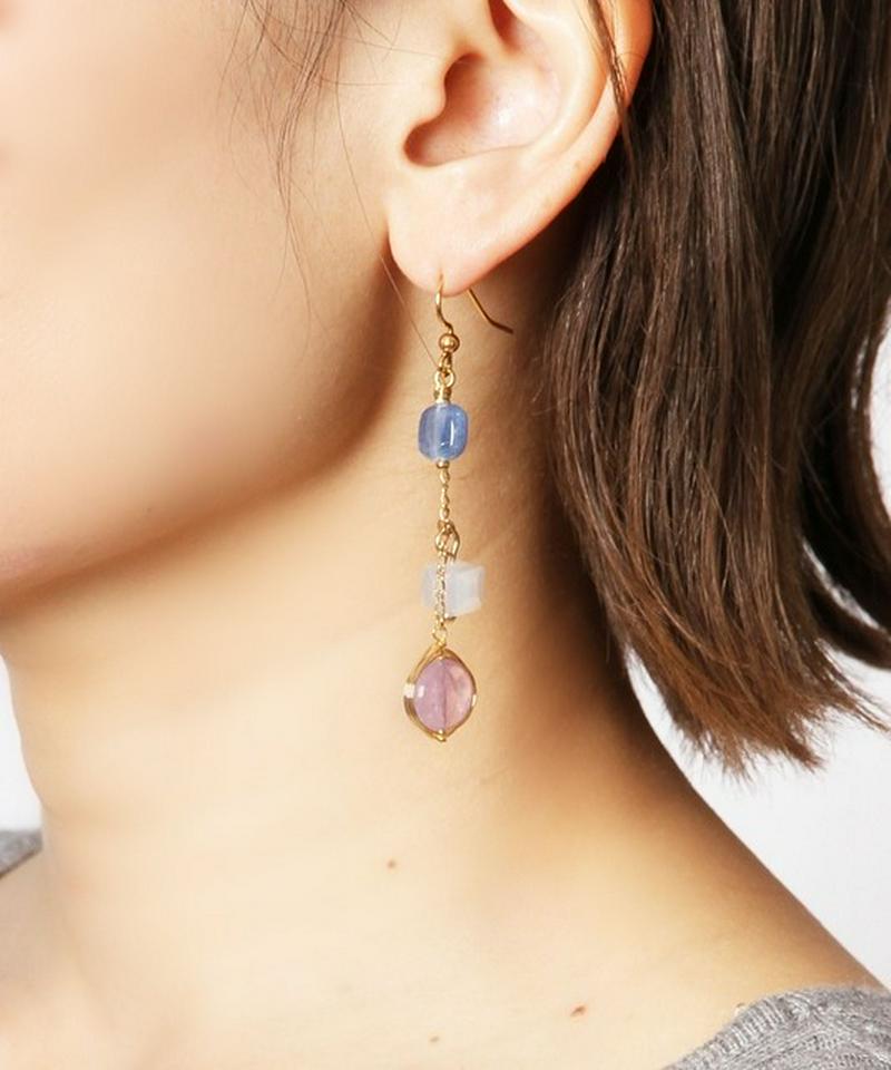 K14GFチェーンカイヤナイト×アメジストピアス