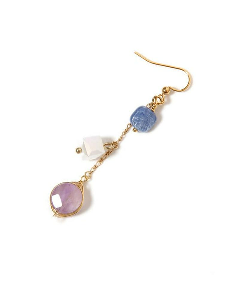 K14GFチェーンカイヤナイト×アメジストピアス