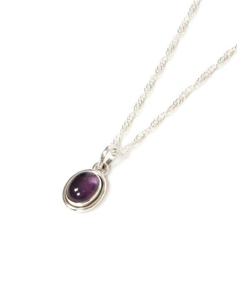 【フランス買付】アメジスト楕円×シルバーネックレス19