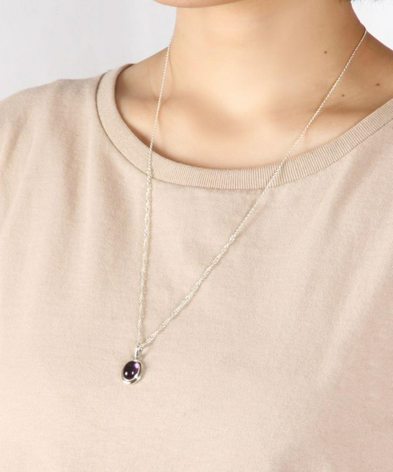 【フランス買付】アメジスト楕円×シルバーネックレス19