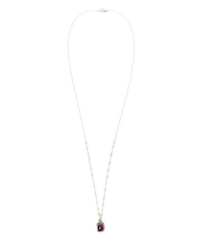 【フランス買付】アメジスト楕円×シルバーネックレス19