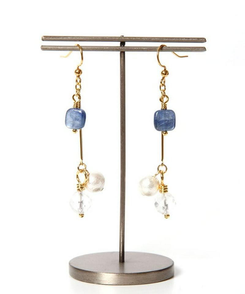 K14GF バー×カイヤナイト×クリスタルピアス