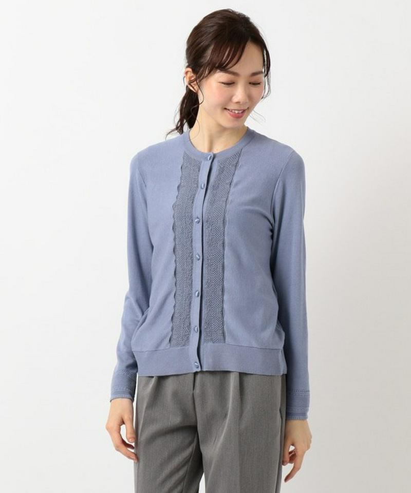 【洗える】HandySilk クルーネックカーディガン