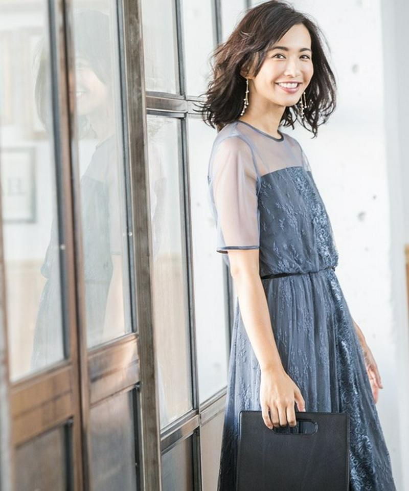 【優木まおみさん着用】レーシーロング ドレス