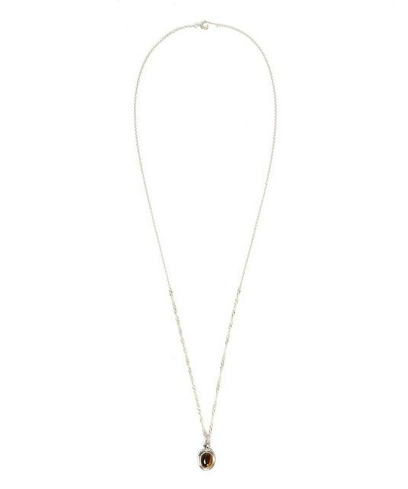 【フランス買付】タイガーアイ楕円×シルバーネックレス19