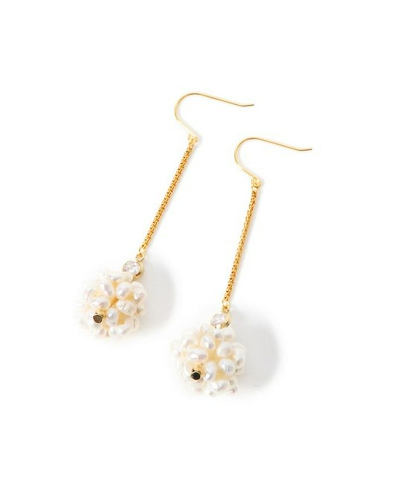 K14GF 淡水パールボールピアス