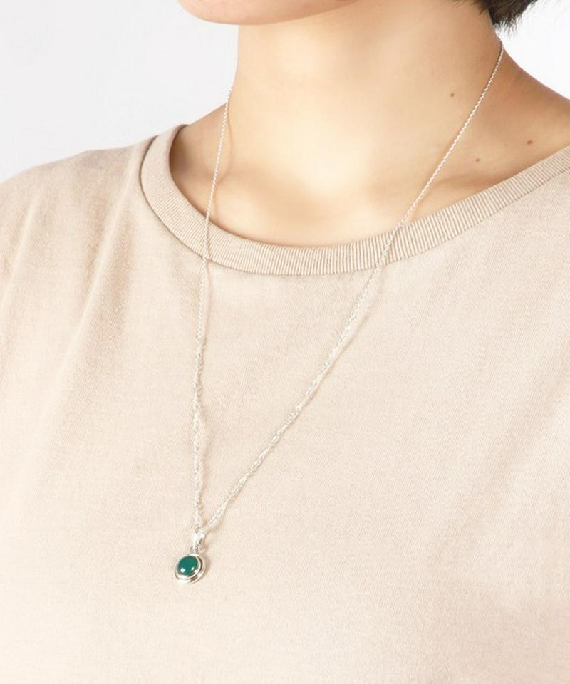 【フランス買付】グリーンオニキス シルバーネックレス19