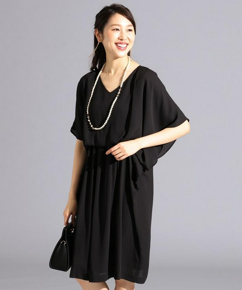 【優木まおみさん着用】ドレープスリーブサック ドレス