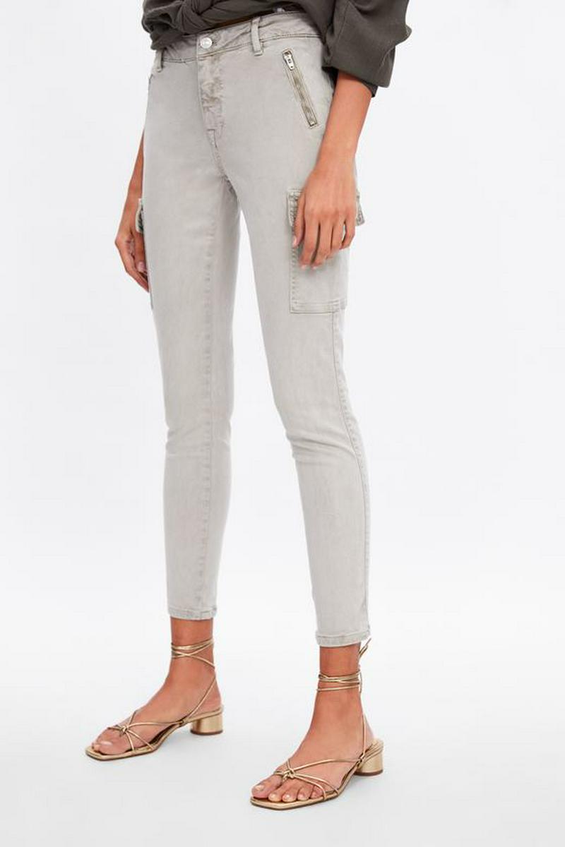 ZW PREMIUM SKINNY CARGO ICE STONE JEANS