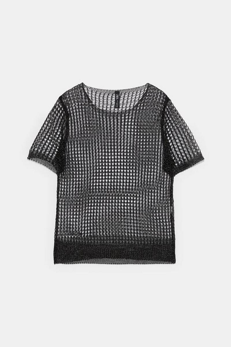 テクスチャー織地 メッシュTシャツ