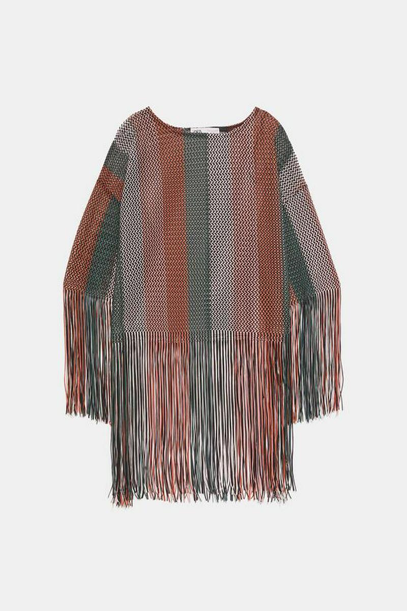 TEXTURED TOP WITH FRINGE
