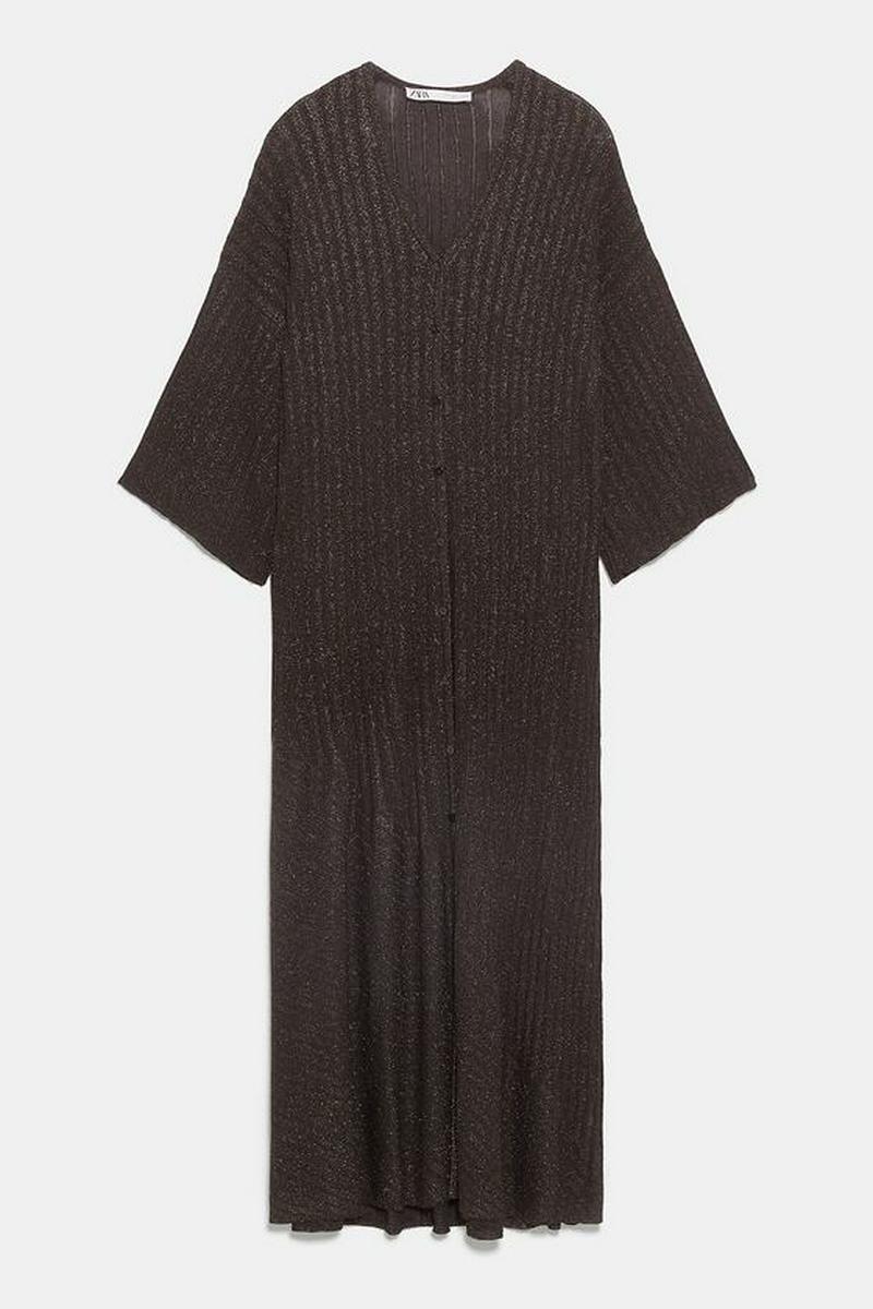 シャイニーディテール入りニットワンピース
