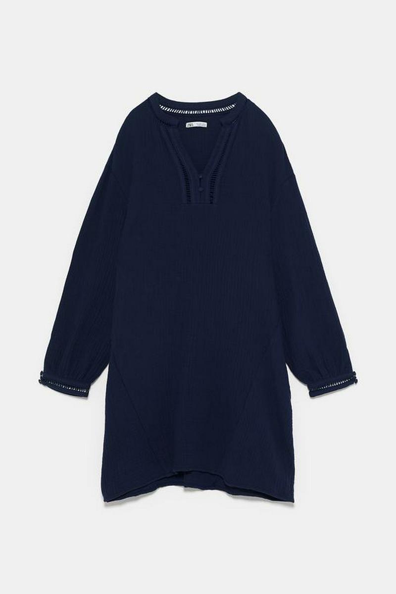パイピングレースディテール入りワンピース