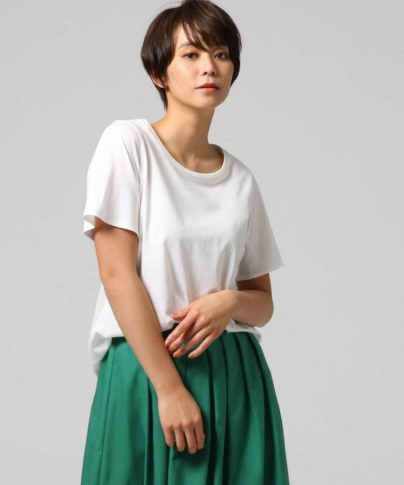 [L]コットンレーヨンTシャツ